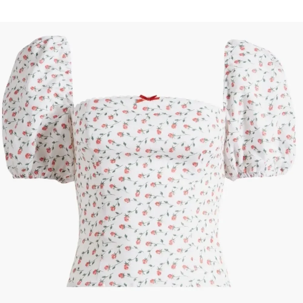 Reformation Marella linen puff sleeve top in Alyssa floral print